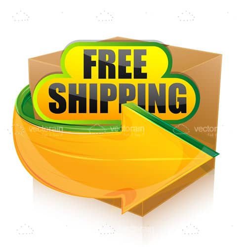 Cardboard Box with FREE SHIPPING Tag
